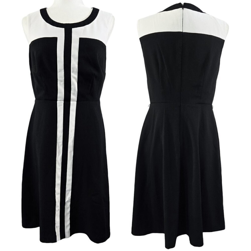 Calvin Klein Black White Colorblock Sleeveless Sheath Dress Evening Party